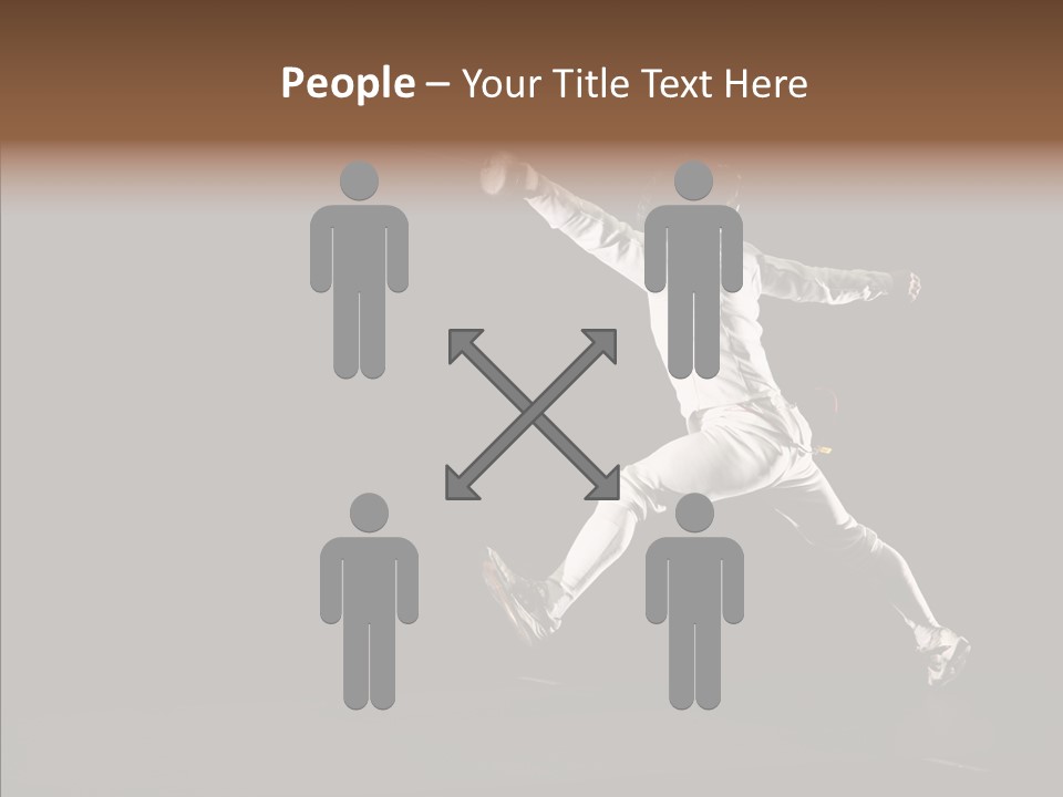 Fencing Black Swordsman PowerPoint Template