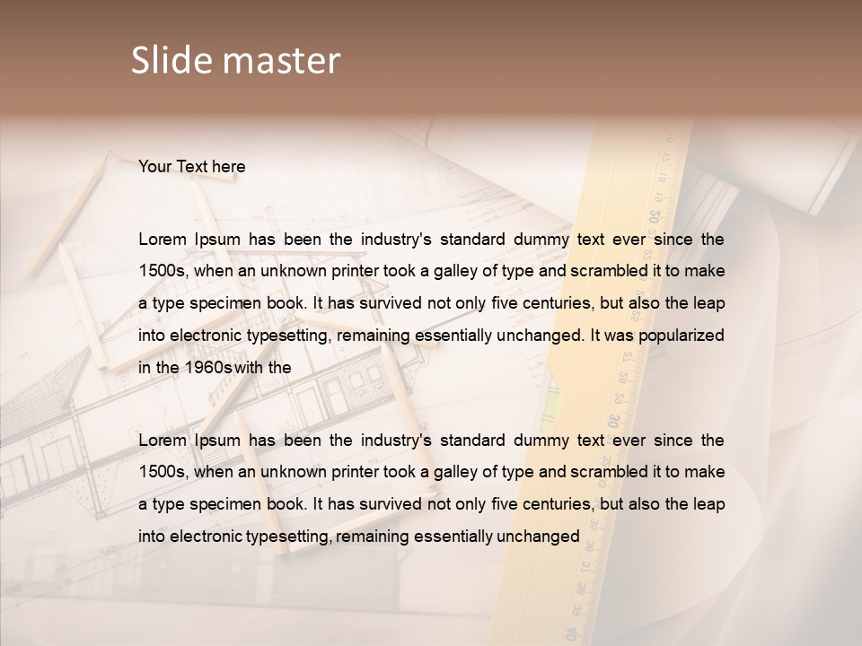 Dimensions Property Wooden Metre PowerPoint Template