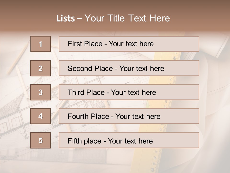 Dimensions Property Wooden Metre PowerPoint Template
