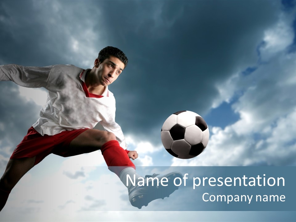 Boy Sky Football PowerPoint Template