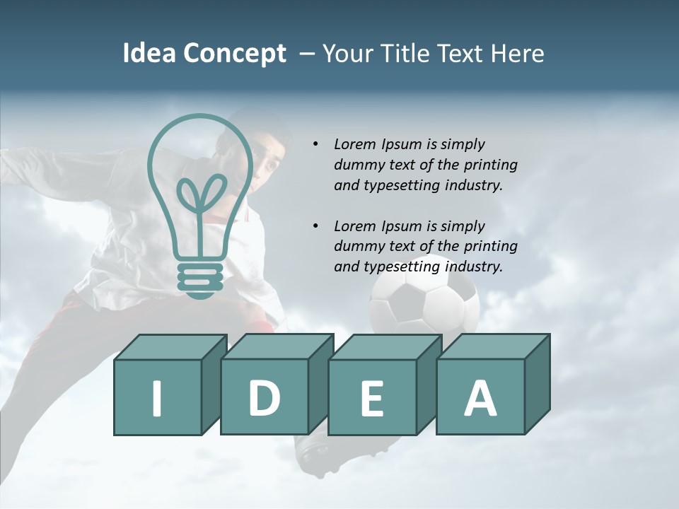 Boy Sky Football PowerPoint Template