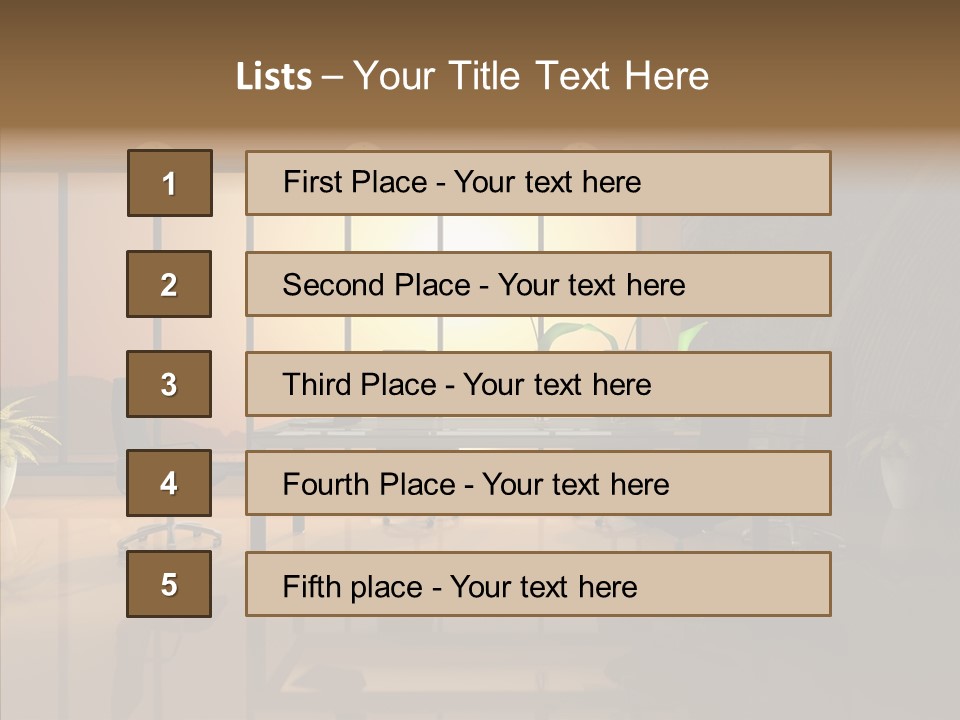 Reflection Table Furnishings PowerPoint Template