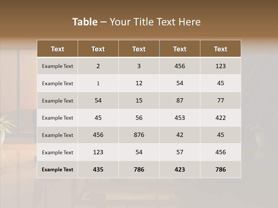 Reflection Table Furnishings PowerPoint Template
