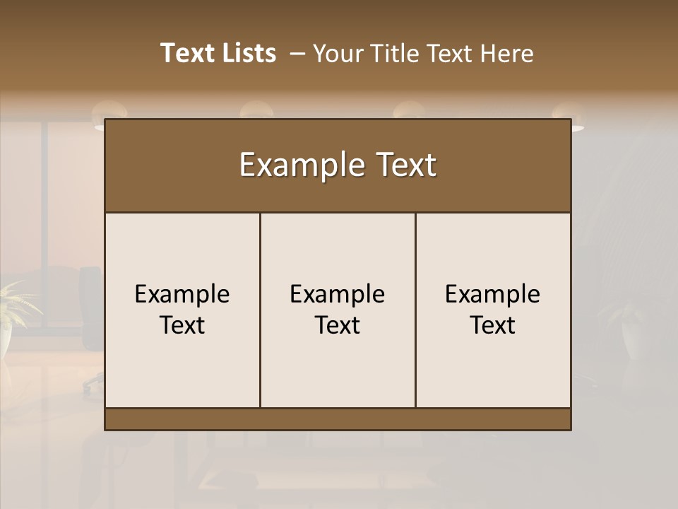 Reflection Table Furnishings PowerPoint Template