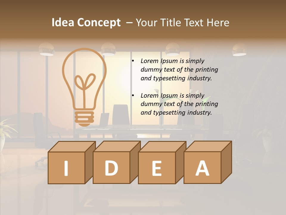 Reflection Table Furnishings PowerPoint Template