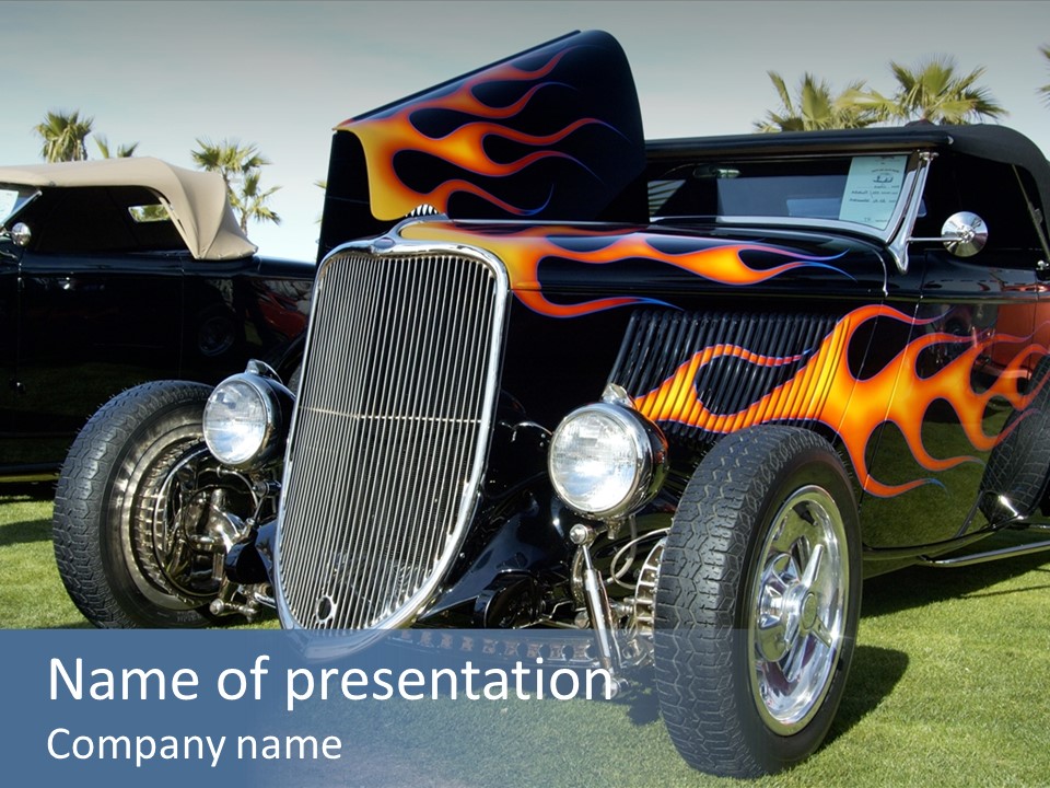 Custom Flames Chrome PowerPoint Template