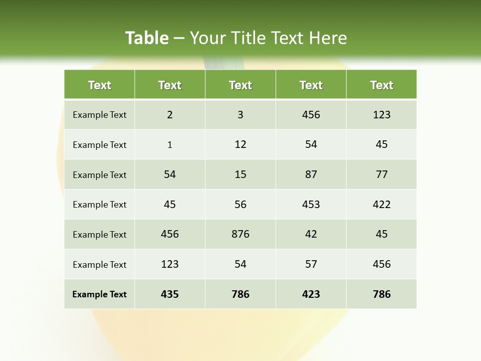Nutrition Fresh Yellow PowerPoint Template