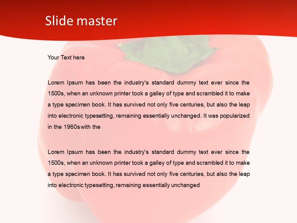 Red Vegetable Pepper PowerPoint Template