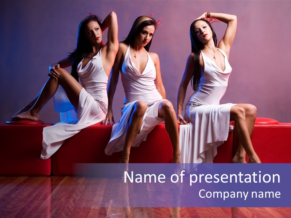 Sisters Fashion Red PowerPoint Template