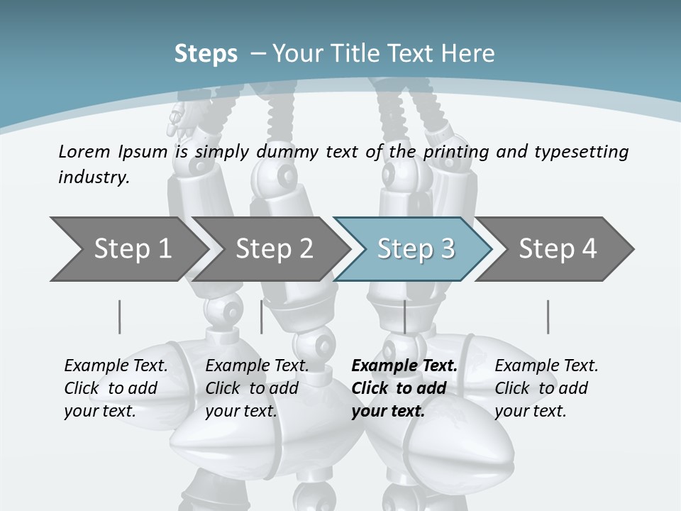 D Character Cartoon Steel PowerPoint Template