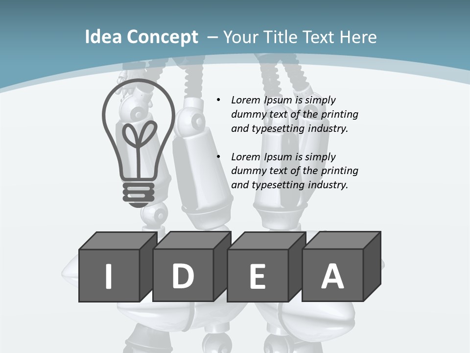 D Character Cartoon Steel PowerPoint Template