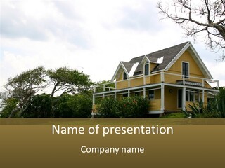 Wind House Tree PowerPoint Template