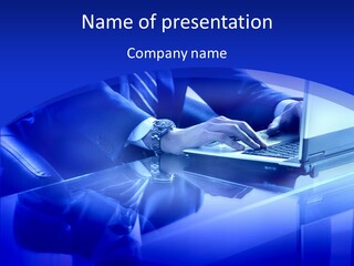 Laptop Write Portable PowerPoint Template