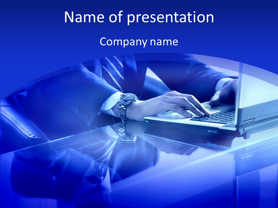 Laptop Write Portable PowerPoint Template