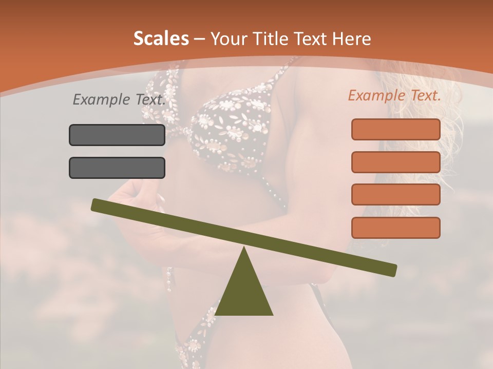 Bodybuilder Bikini Strong PowerPoint Template