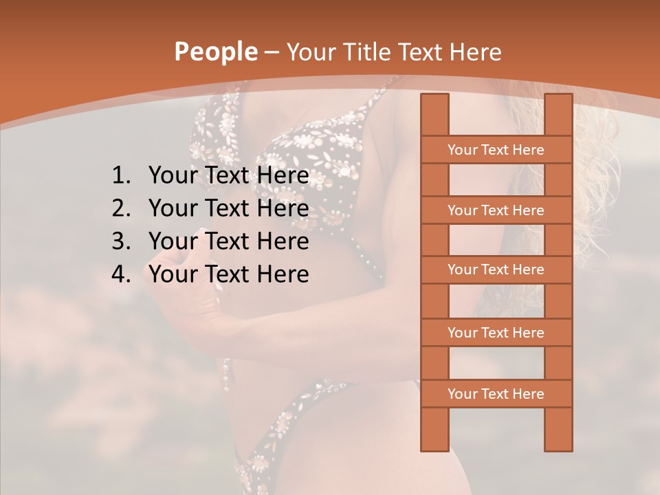 Bodybuilder Bikini Strong PowerPoint Template