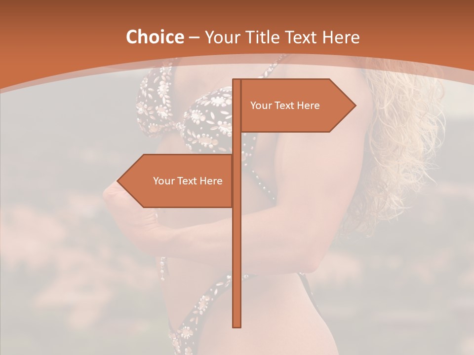 Bodybuilder Bikini Strong PowerPoint Template