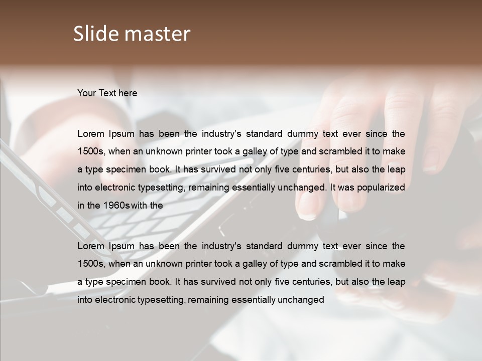 Hand Touch Computer PowerPoint Template