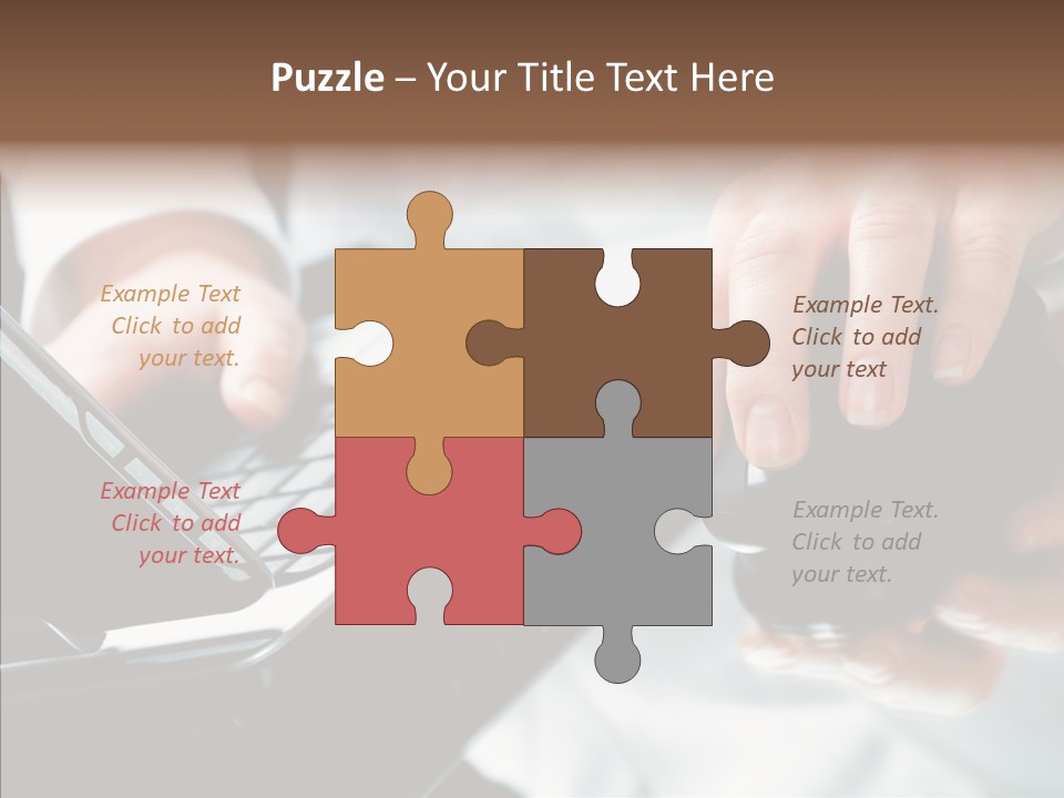 Hand Touch Computer PowerPoint Template