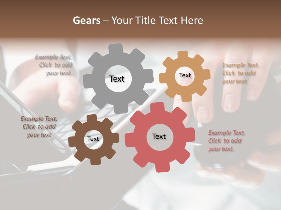 Hand Touch Computer PowerPoint Template