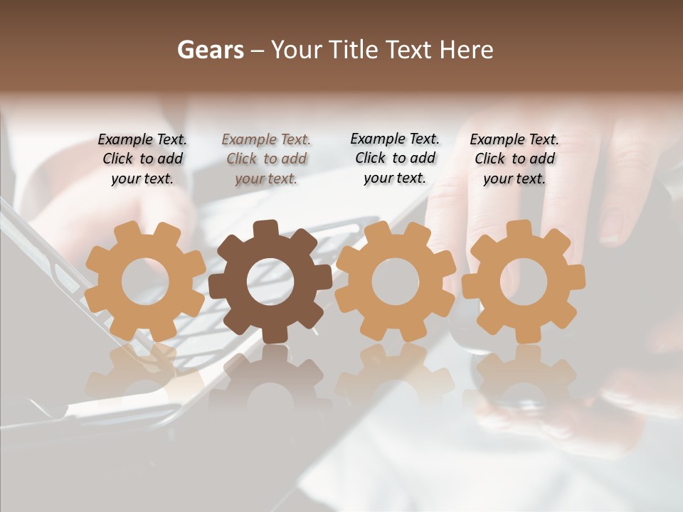 Hand Touch Computer PowerPoint Template