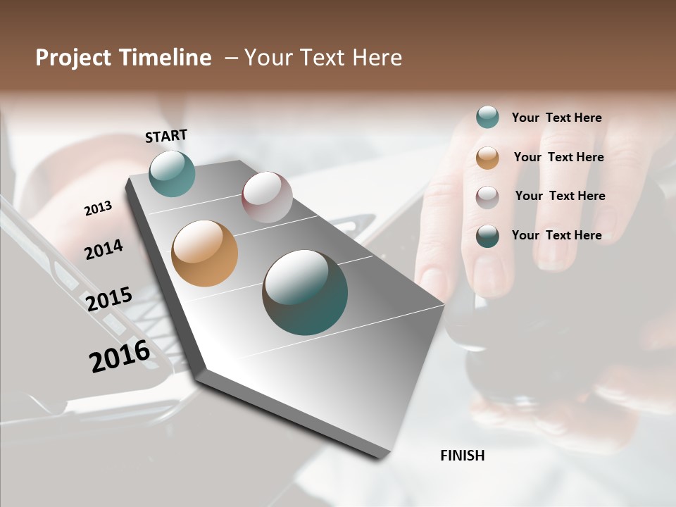 Hand Touch Computer PowerPoint Template