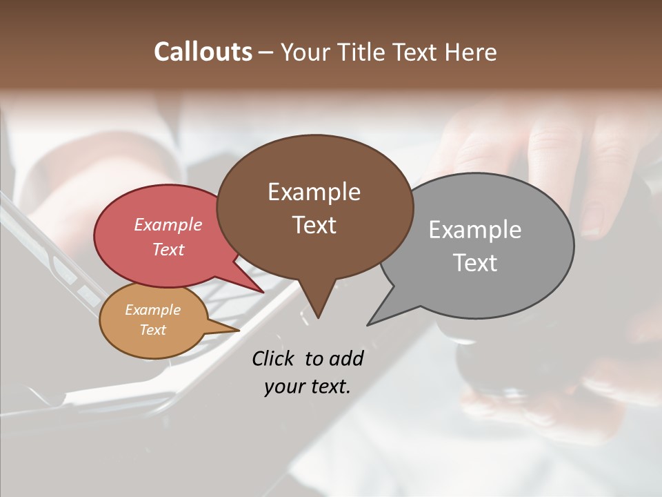 Hand Touch Computer PowerPoint Template