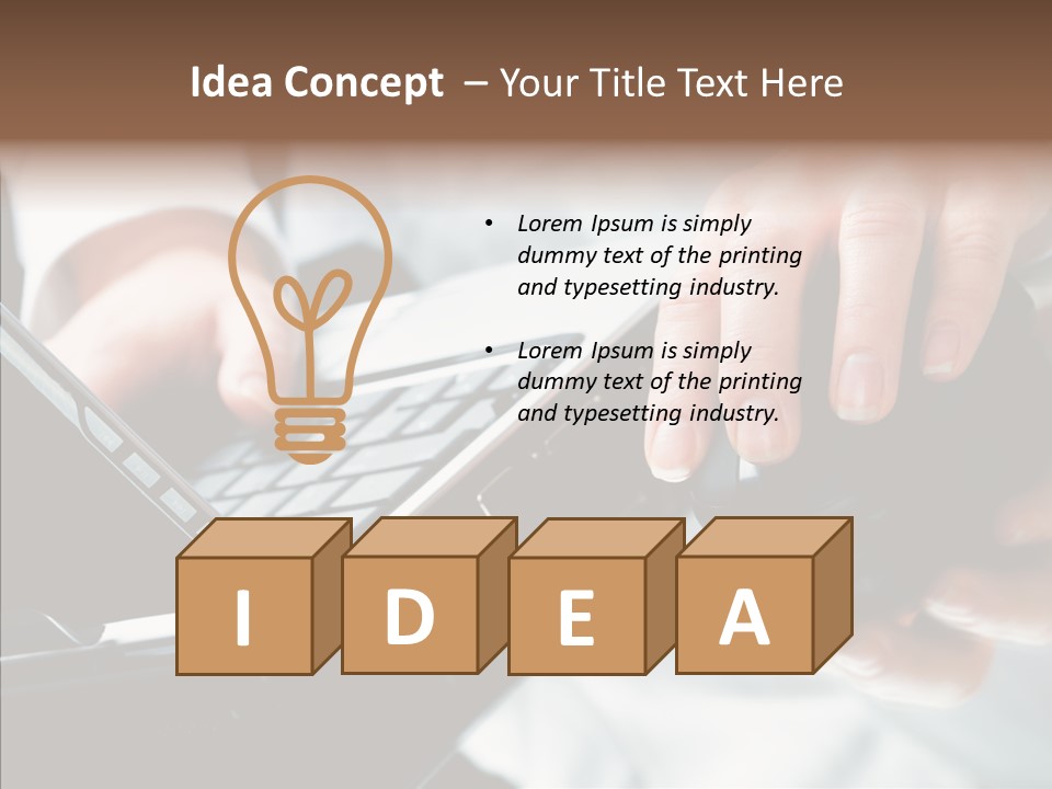 Hand Touch Computer PowerPoint Template