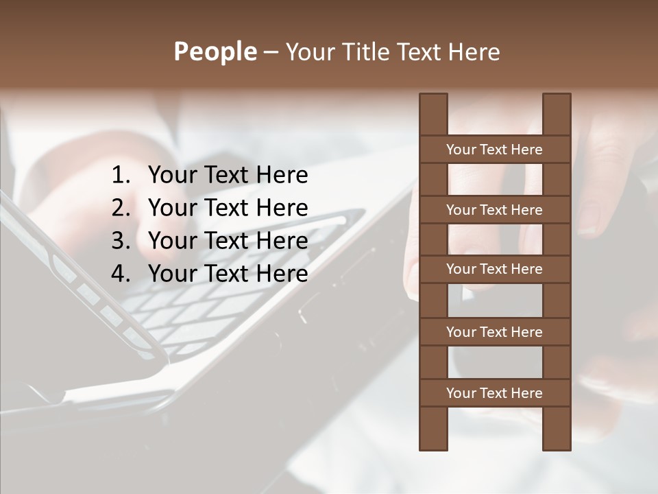 Hand Touch Computer PowerPoint Template
