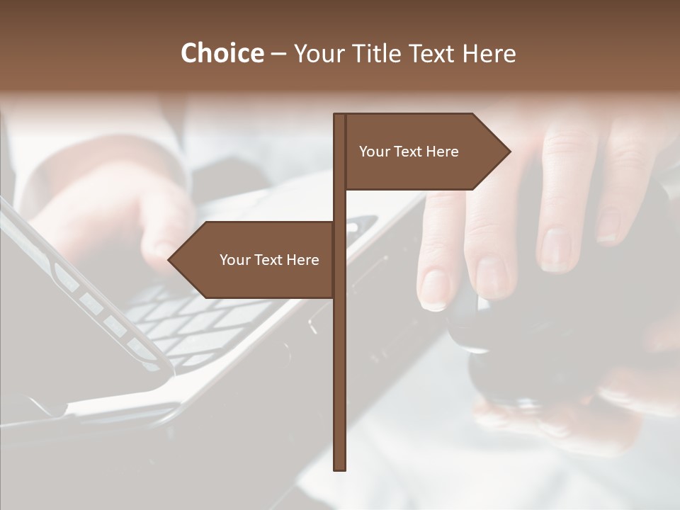 Hand Touch Computer PowerPoint Template