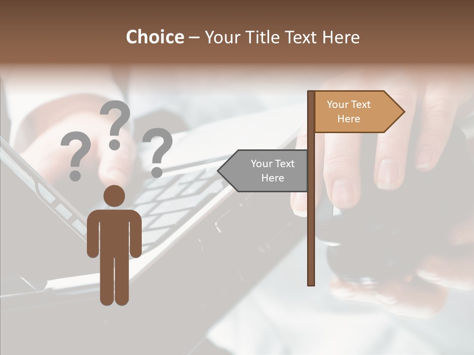 Hand Touch Computer PowerPoint Template