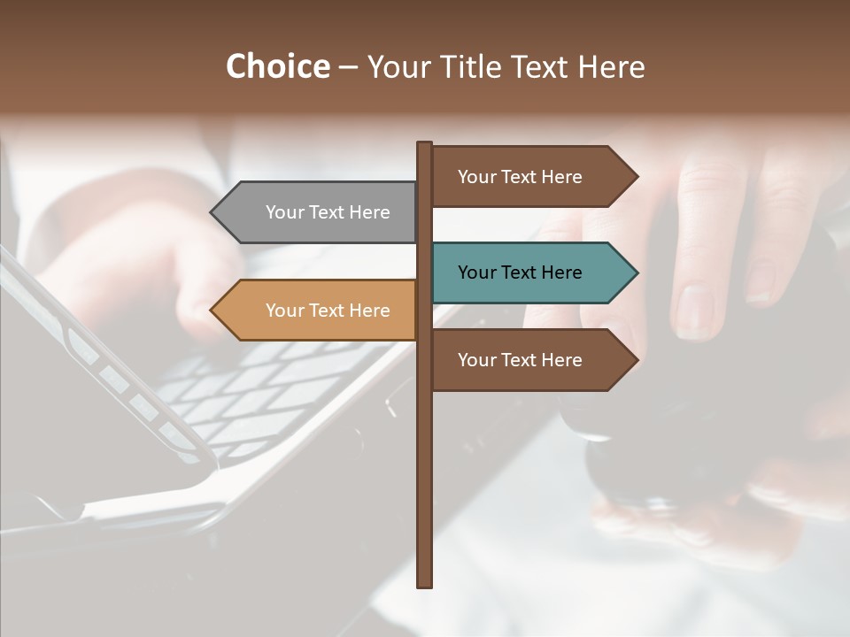 Hand Touch Computer PowerPoint Template