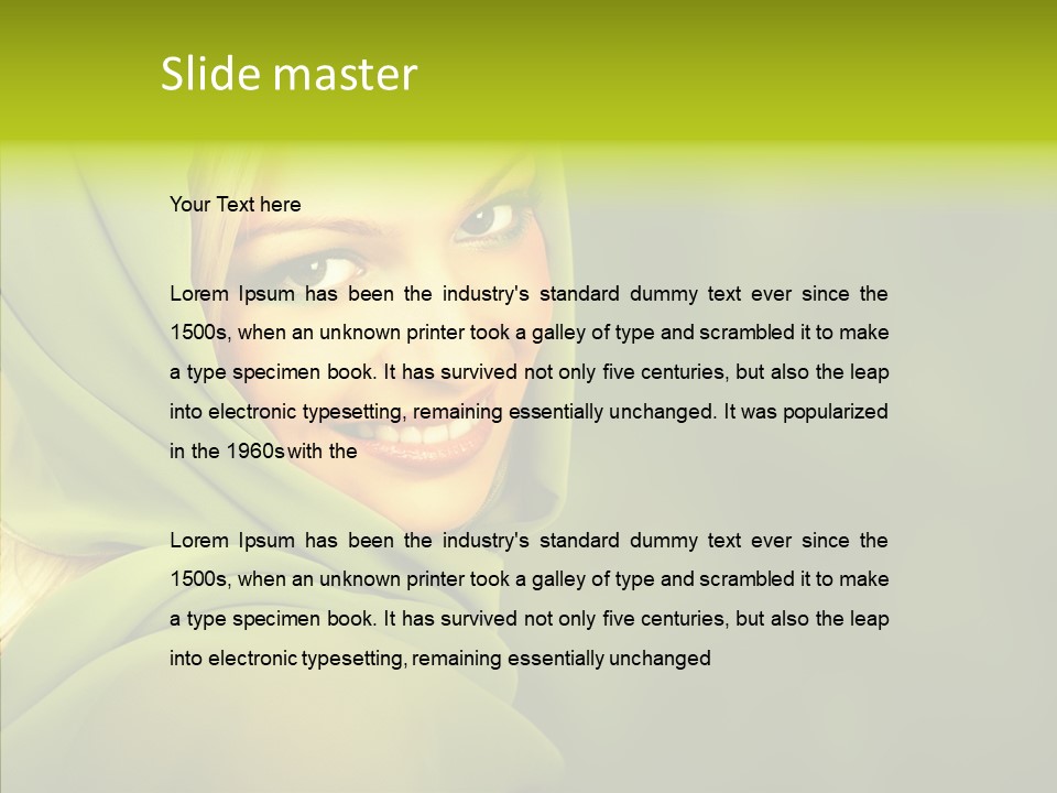 Portrait Model Lips PowerPoint Template