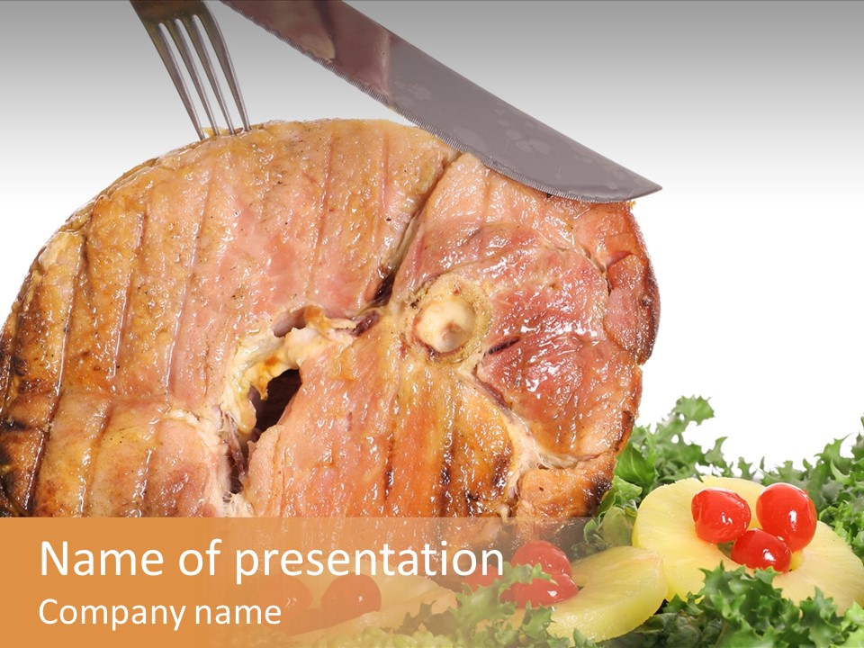 Fat Nutrition Ham PowerPoint Template