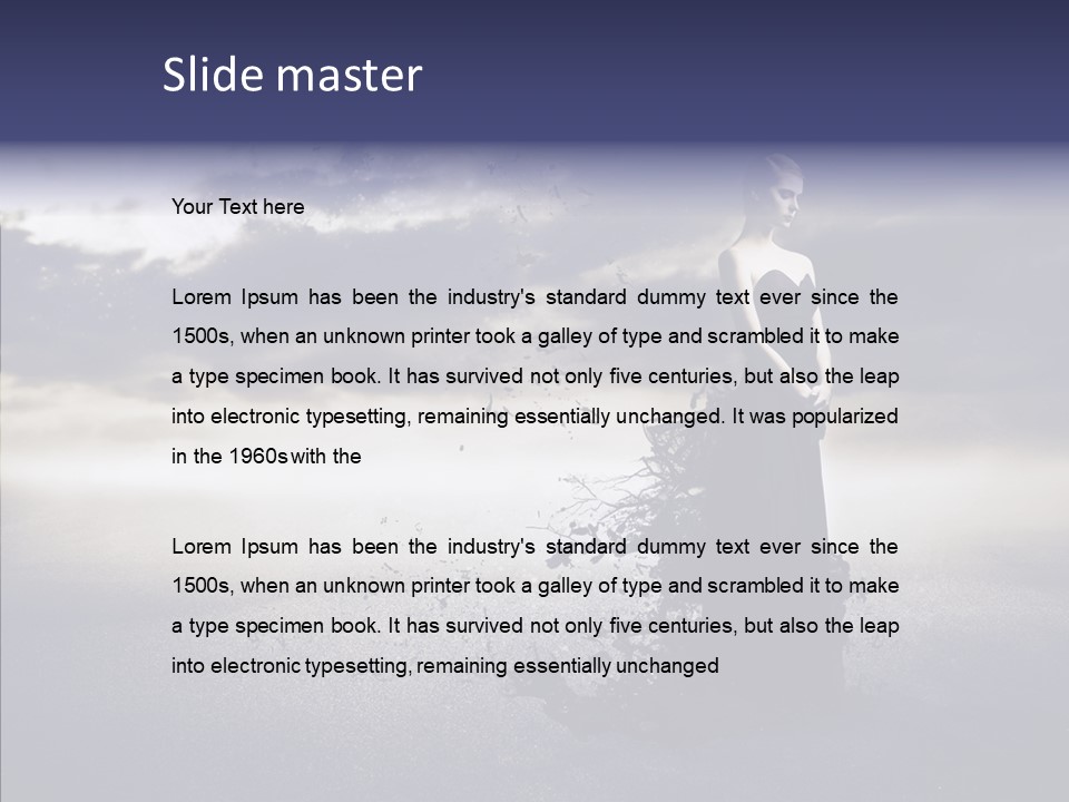 Drop Girl Moon PowerPoint Template