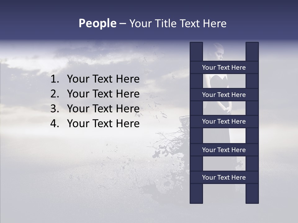 Drop Girl Moon PowerPoint Template