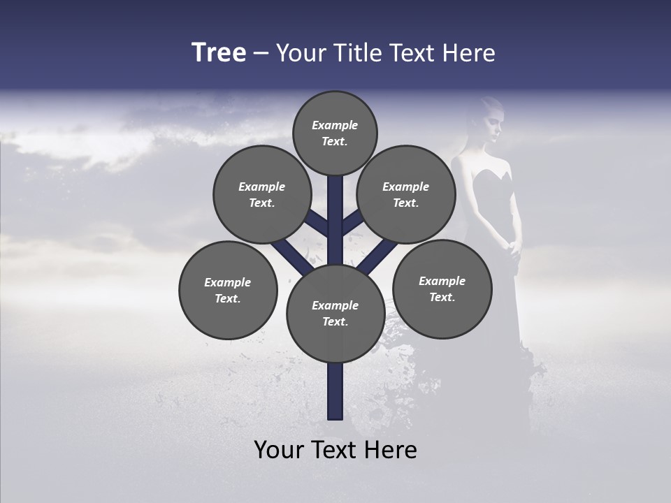 Drop Girl Moon PowerPoint Template