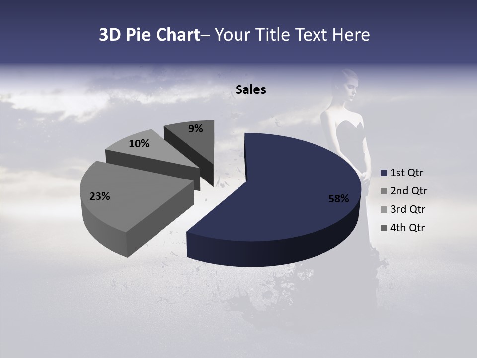 Drop Girl Moon PowerPoint Template