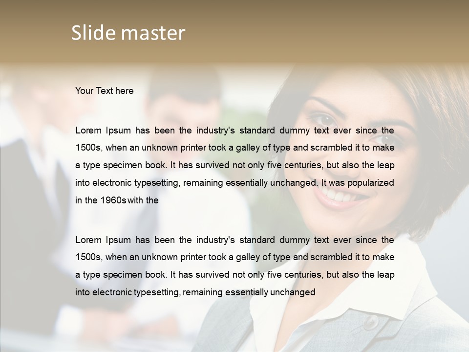 Colleague Fashion Smiling PowerPoint Template