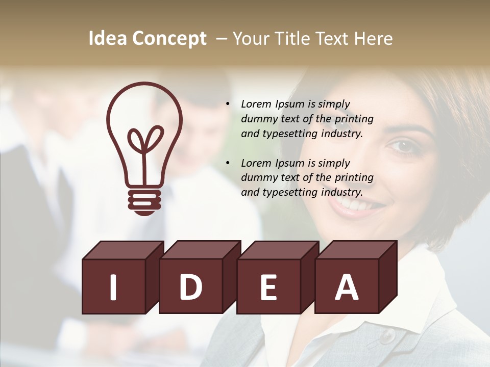 Colleague Fashion Smiling PowerPoint Template