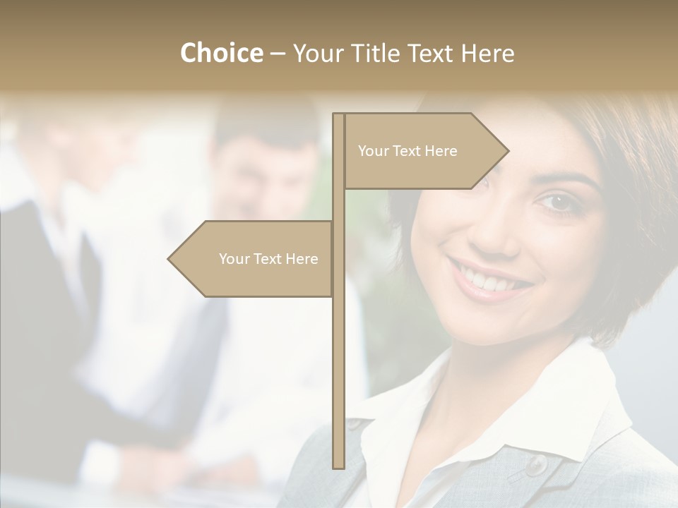 Colleague Fashion Smiling PowerPoint Template