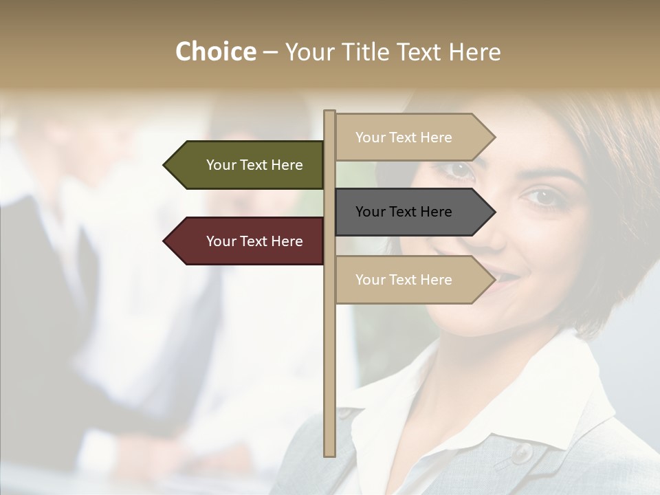 Colleague Fashion Smiling PowerPoint Template