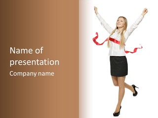 Run White Background Happiness PowerPoint Template