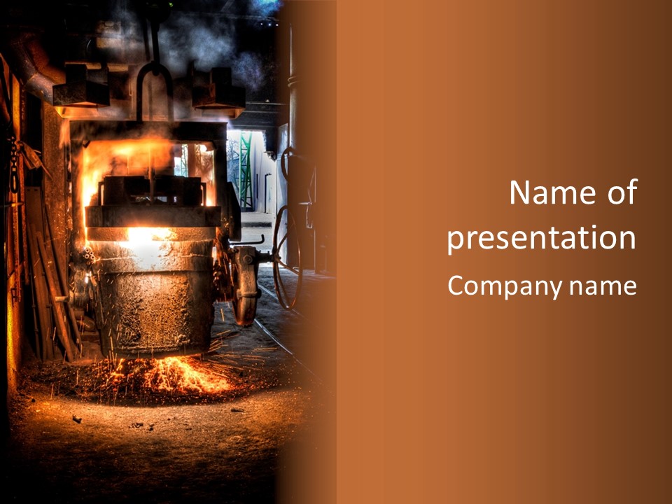 Casting Melting Ferrous PowerPoint Template