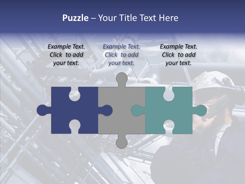 Hard Hat Fuel Plant PowerPoint Template