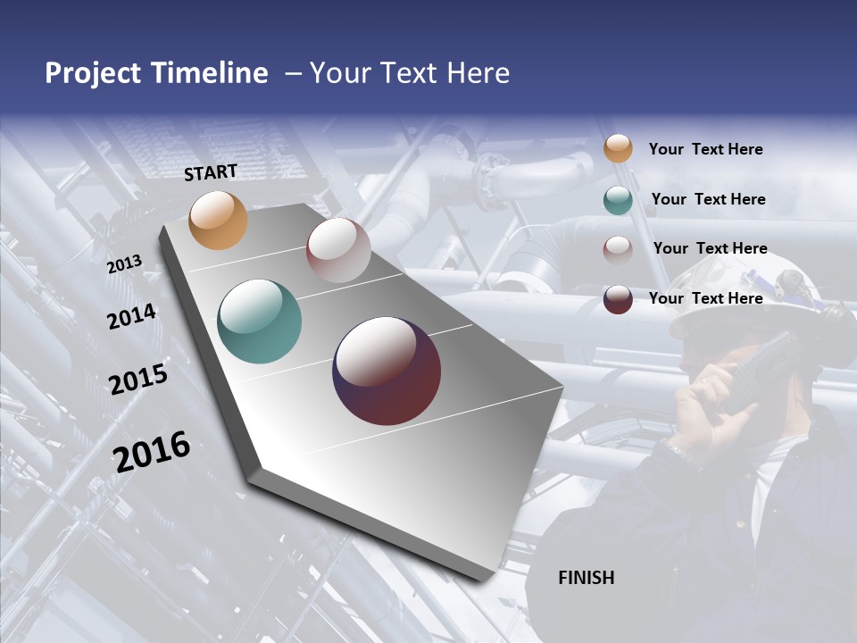 Hard Hat Fuel Plant PowerPoint Template