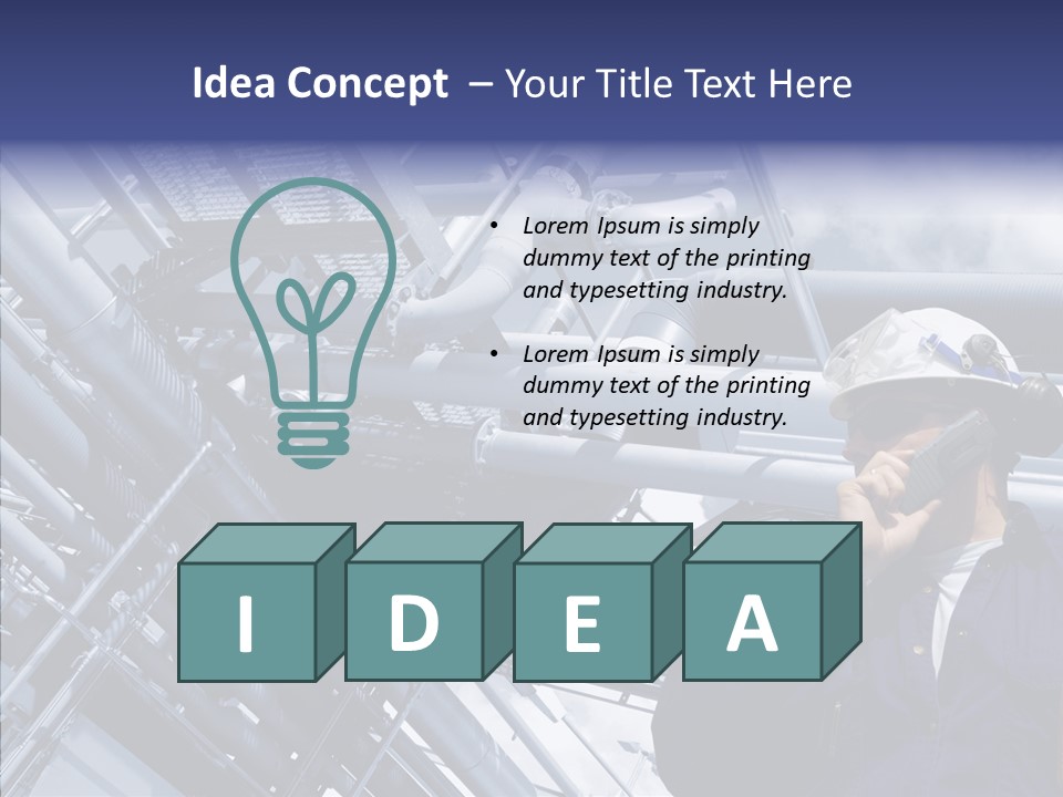 Hard Hat Fuel Plant PowerPoint Template