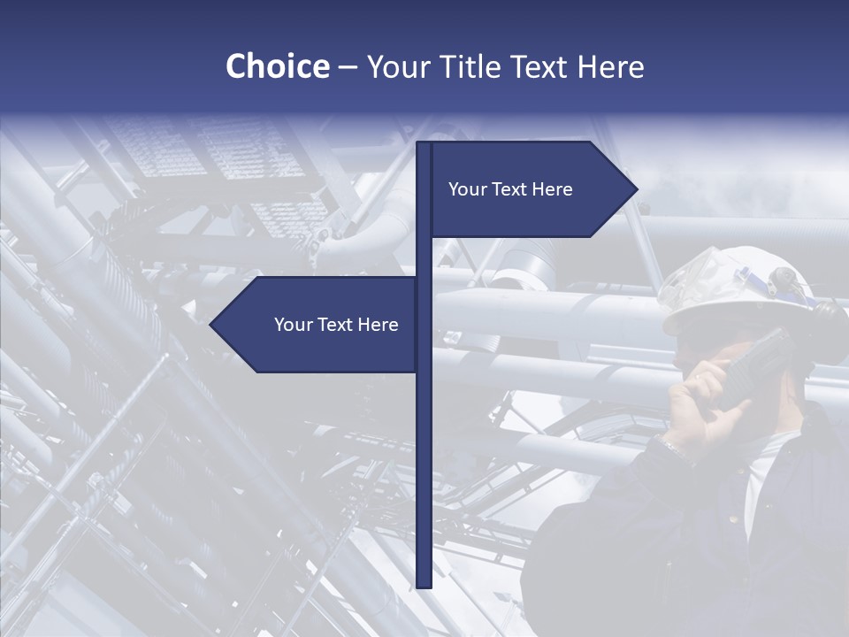 Hard Hat Fuel Plant PowerPoint Template