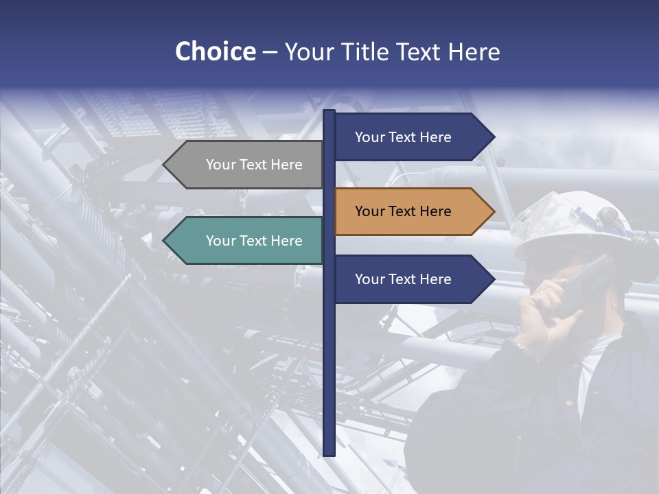 Hard Hat Fuel Plant PowerPoint Template