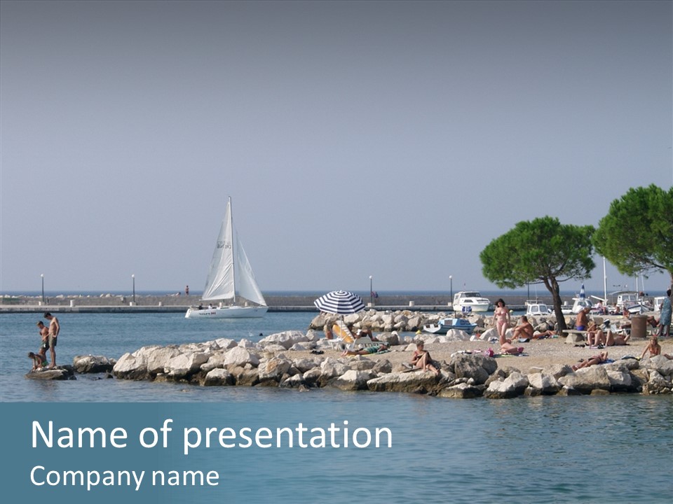 Sea Boat Vacation PowerPoint Template